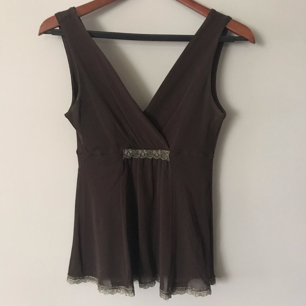 Drapey Brown sleeveless top
